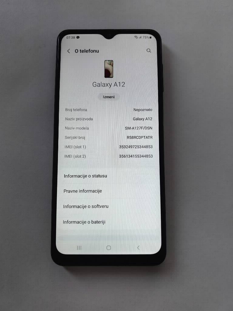 Samsung A12 128gb crni
