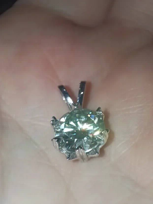 S925 Privezak sa Mojsanit Dijamantom od 3CT/9mm