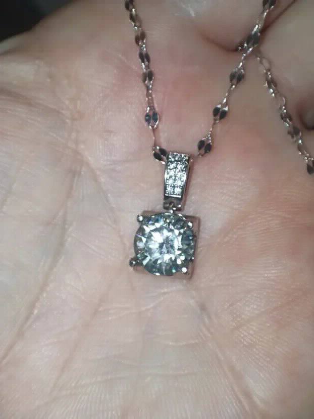 Premium S925 Ogrlica Rodijum Mojsanit Dijamant 4CT-10mm