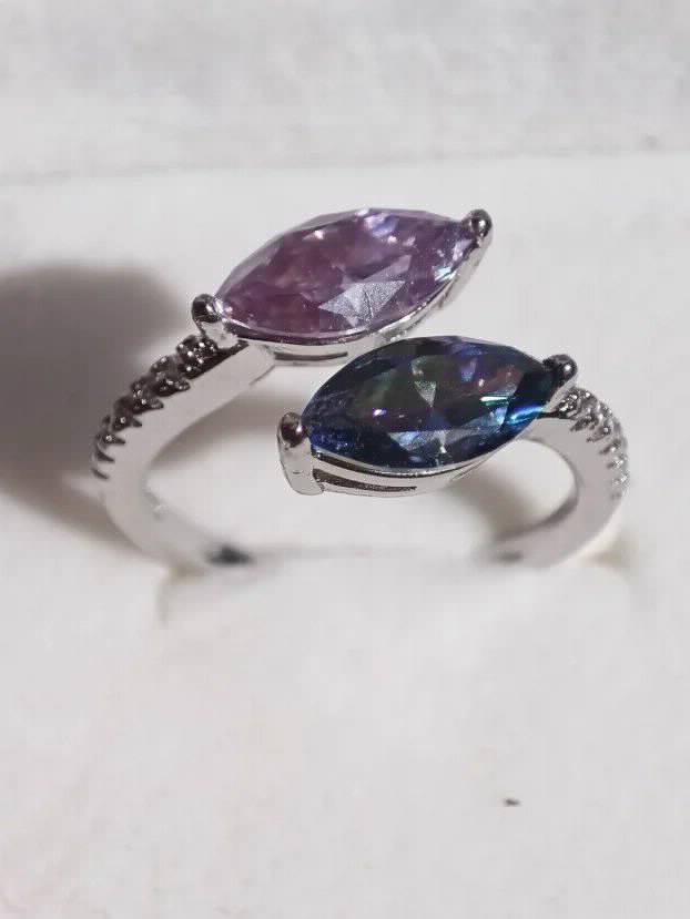 Deluxe S925 Prsten s dva Marquise Mojsanit Dijamanta 2x1CT