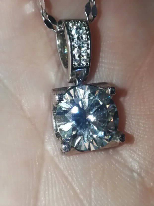 Premium S925 Ogrlica Rodijum Mojsanit Dijamant 4CT-10mm