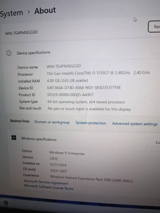 Hp 15 i5 11gen 4gb ddr4 256ssd Fhd irisXE