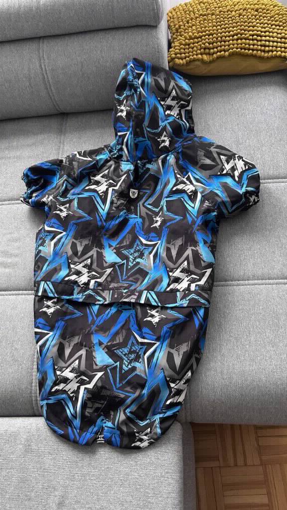 Lindodogs Blue Star Polar Fleece Waterproof Raincoat Size 7