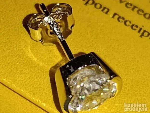 PREMIUM S925 Mindjuse  2 Mojsanit Dijamanta od po 1CT/6,5mm
