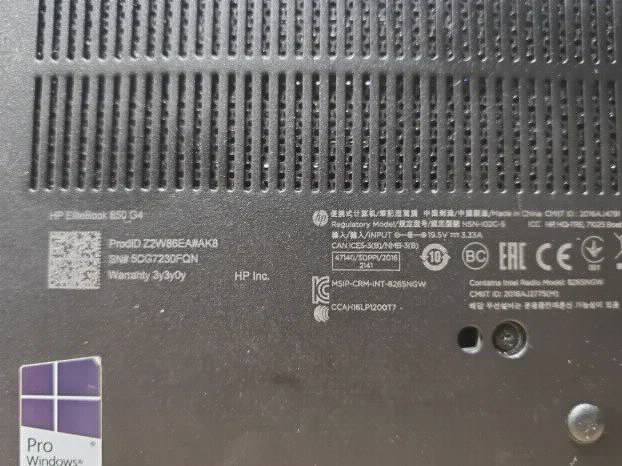 Hp Elitebook 850 G4 i5 7gen 8gb 256ssd 15.6 fhd