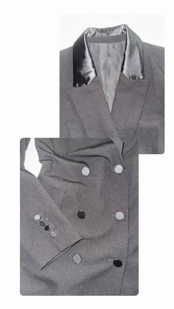 Crna Sako Haljina Elegantnog Kroja