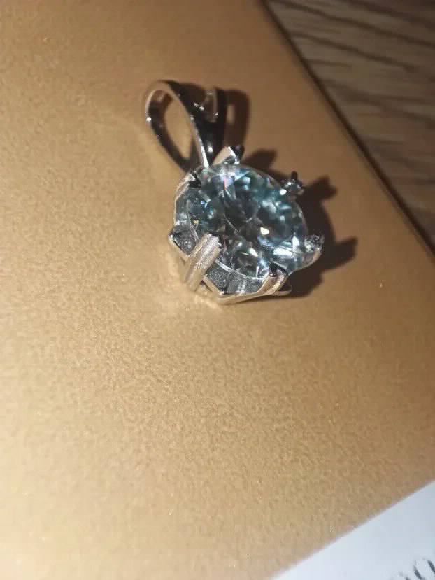S925 Privezak sa Mojsanit Dijamantom od 3CT/9mm