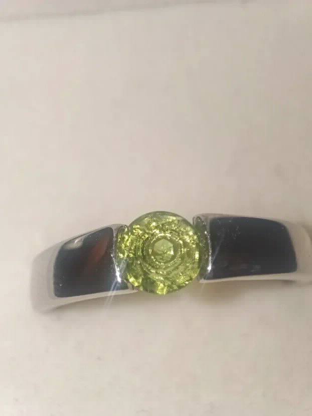 Unikat - S925 Srebrni Prsten s prirodnim Peridotom 0.5CT/5mm