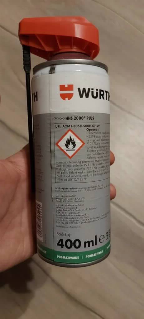Wurth HHS 2000 PLUS, lepljivi podmazivač, NSF
