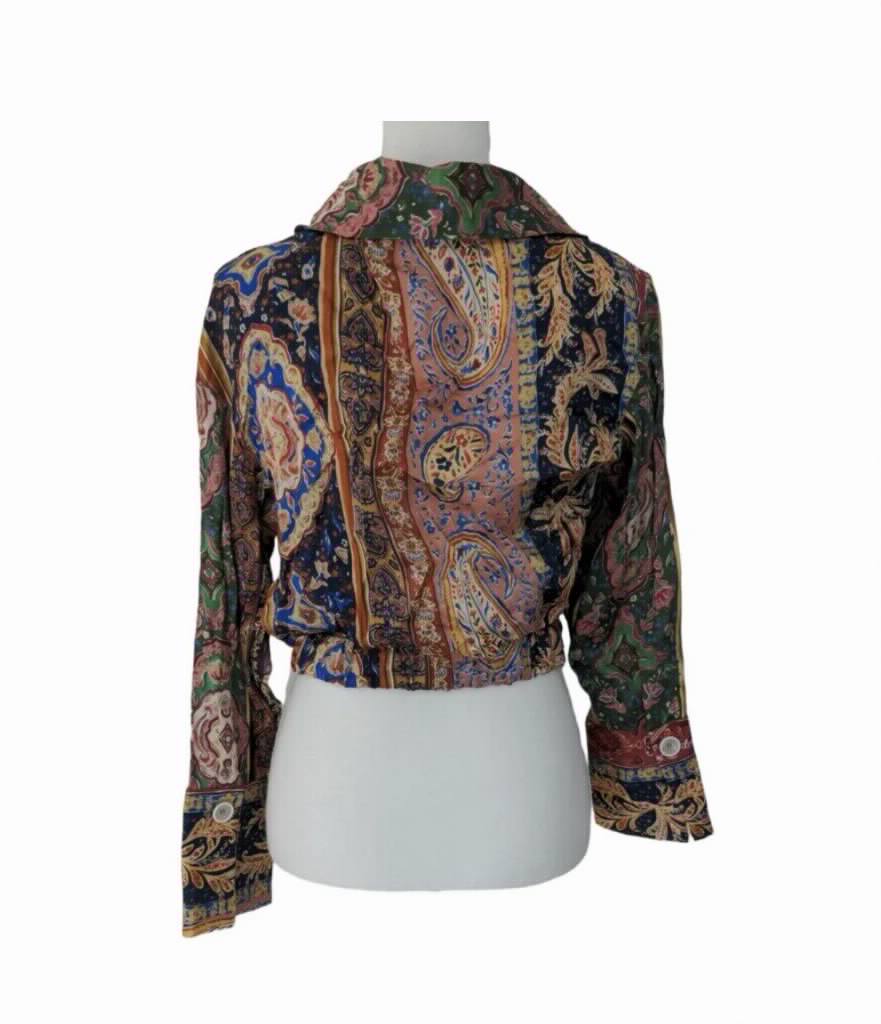 Zara Paisley Bluza sa V-Dekolteom