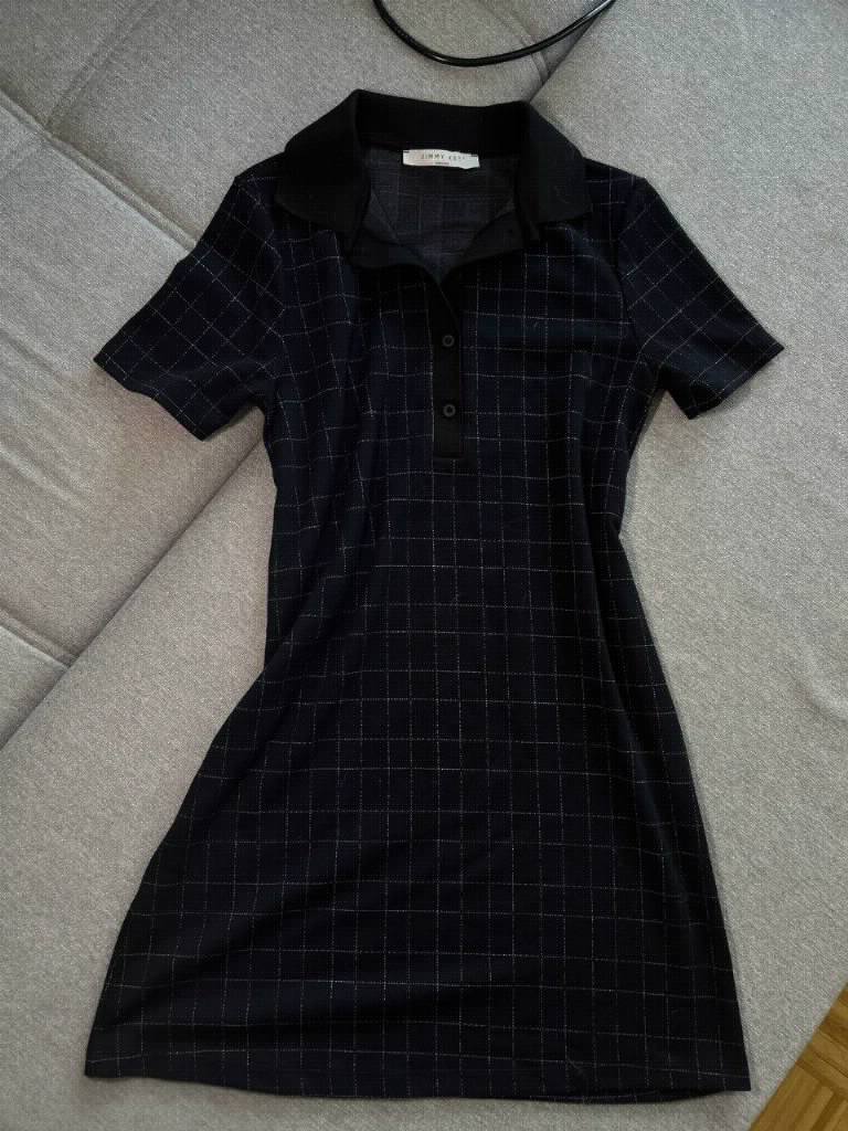 Navy Checkered Polo Dress - Jimmy Key Size S