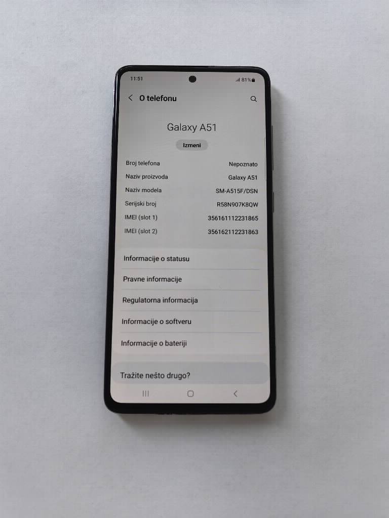 Samsung A51 sivi