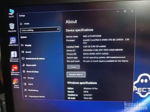 Micro Pc Bluechip i3 6gen 4gb 128ssd Intel 520 wifi