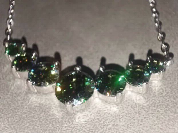 TOP S925 Ogrlica sa 7 Mojsanit Dijamanata 2,8 CT