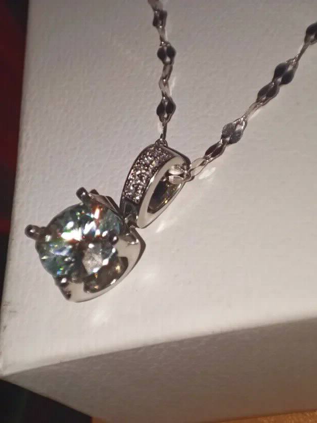 Premium S925 Ogrlica Rodijum Mojsanit Dijamant 4CT-10mm