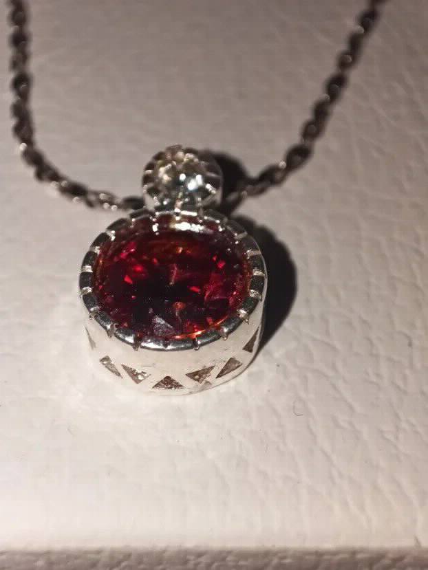 TOP S925 Ogrlica Rodijum Mojsanit Dijamant 1CT-6.5mm + 2.5mm