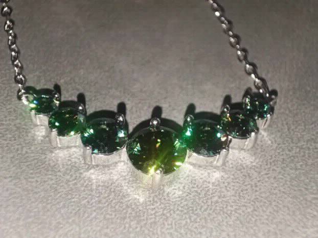 TOP S925 Ogrlica sa 7 Mojsanit Dijamanata 2,8 CT