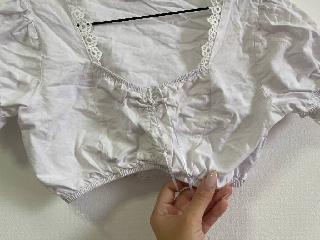 Beli cottagecore pamucni top