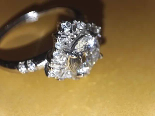 S925 Srebro/Platina - Prsten 1CT/6,5mm Mojsanit Dijamant