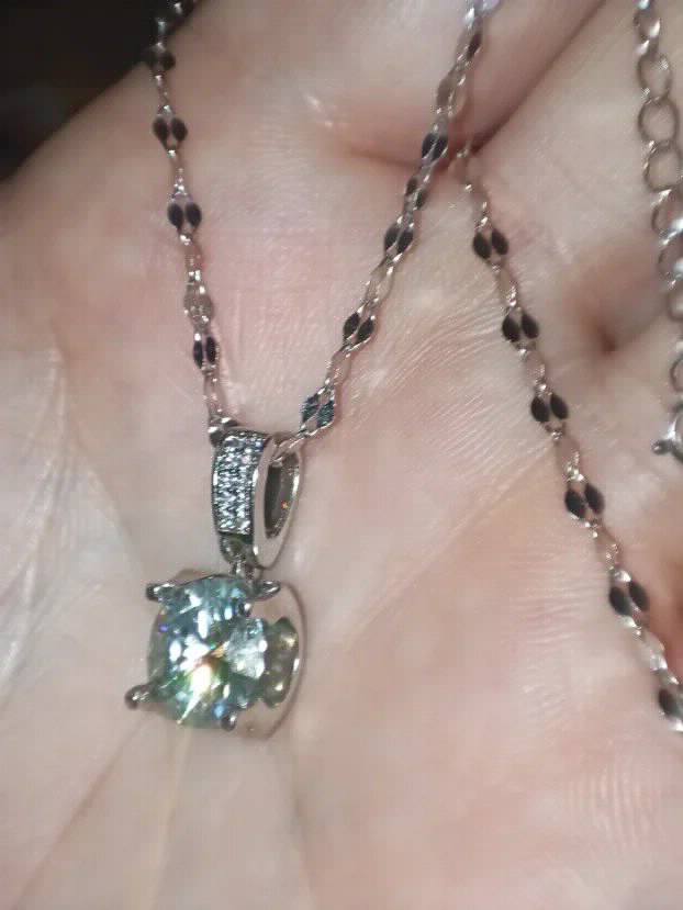 Premium S925 Ogrlica Rodijum Mojsanit Dijamant 4CT-10mm