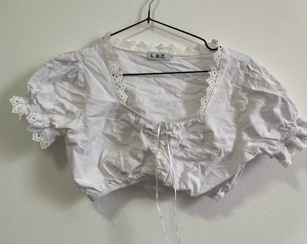 Beli cottagecore pamucni top