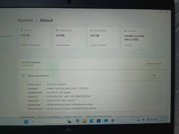 Dell latitude 5350 ultra 5 16gb ddr5 256 13.3 ultra gpu