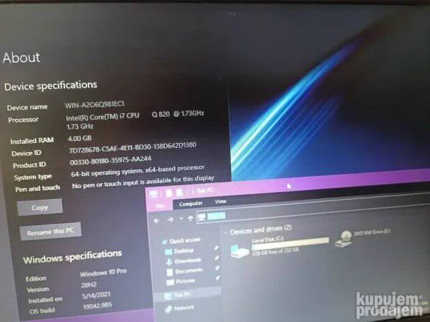 Dell Latitude 6510 i7 Q820 4gb 250gb NVS3100M
