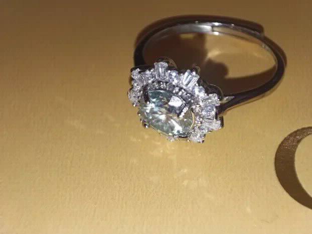 S925 Srebro/Platina - Prsten 1CT/6,5mm Mojsanit Dijamant