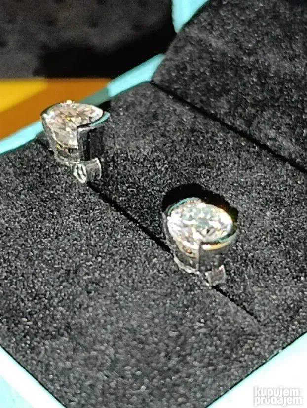 PREMIUM S925 Mindjuse  2 Mojsanit Dijamanta od po 1CT/6,5mm