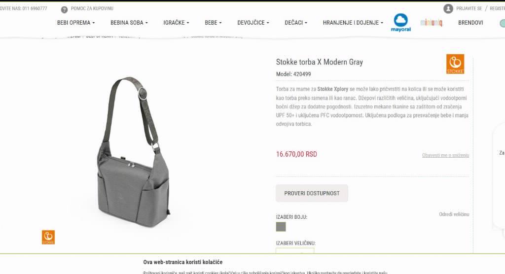 Stokke Xplory torba za mamu i bebu