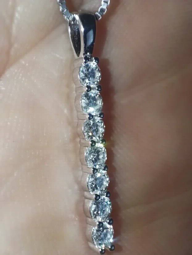 Premium S925 Ogrlica sa 7 Mojsanit Dijamanata po  2,8mm