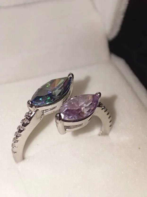 Deluxe S925 Prsten s dva Marquise Mojsanit Dijamanta 2x1CT
