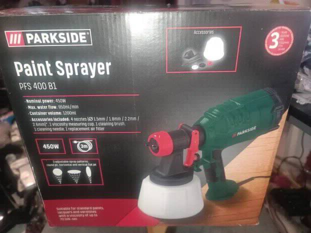 Parkside Pistolj za farbanje 450W 220V 1.2 litra