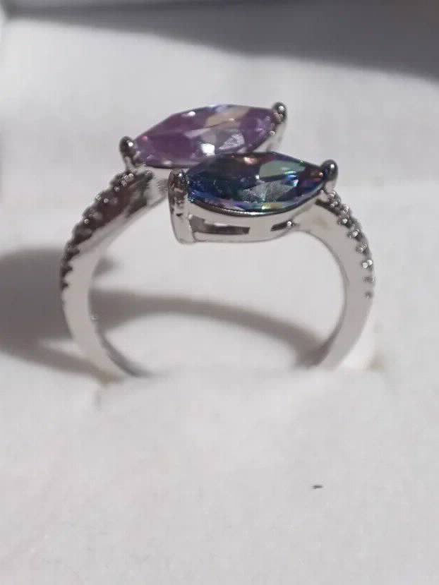 Deluxe S925 Prsten s dva Marquise Mojsanit Dijamanta 2x1CT