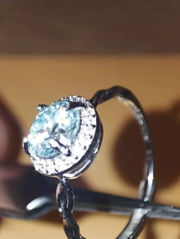 S925 Srebro/Platina - Prsten 1CT/6,5mm Mojsanit Dijamant