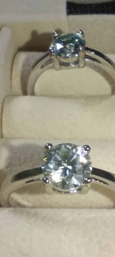 Novo: S925 Srebrni Prsten sa 1ct/6.5mm Mojsanit Dijamantom