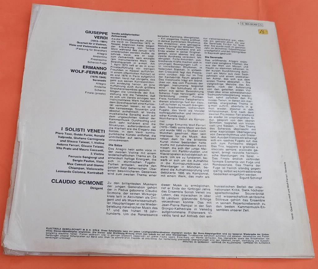 Quartett E‑Moll Serenade VERDI