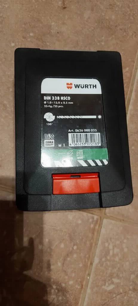 WURTH ZEBRA DIN 338 HSCO  Set burgija za metal ČELIK INOX 25