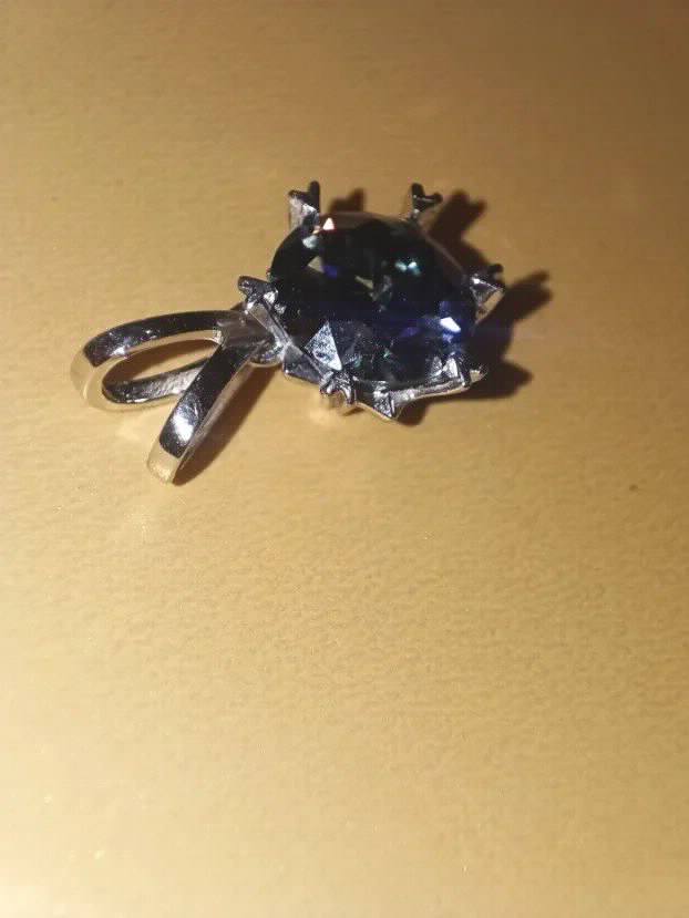 S925 Privezak sa Mojsanit Dijamantom 2CT/8mm Purpurna duga