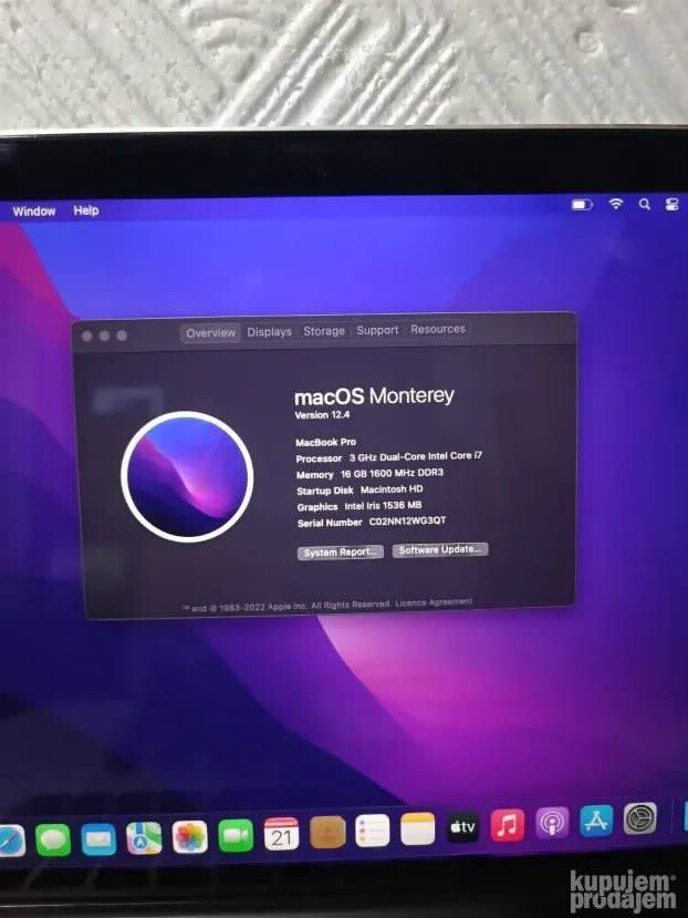 Macbook Pro i7 16gb 128ssd 13inch