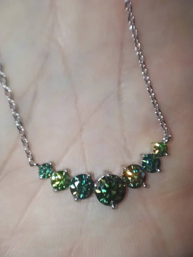 TOP S925 Ogrlica sa 7 Mojsanit Dijamanata 2,8 CT
