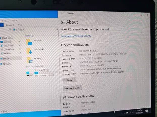 Hp Elitebook 830 G5 i5 8gen 8gb 14inch fhd 120hz 256 privacy