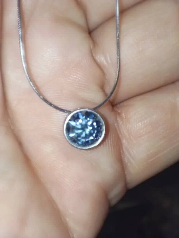 TOP S925 Ogrlica sa 2CT/8mm Plavim Mojsanit Dijamantom