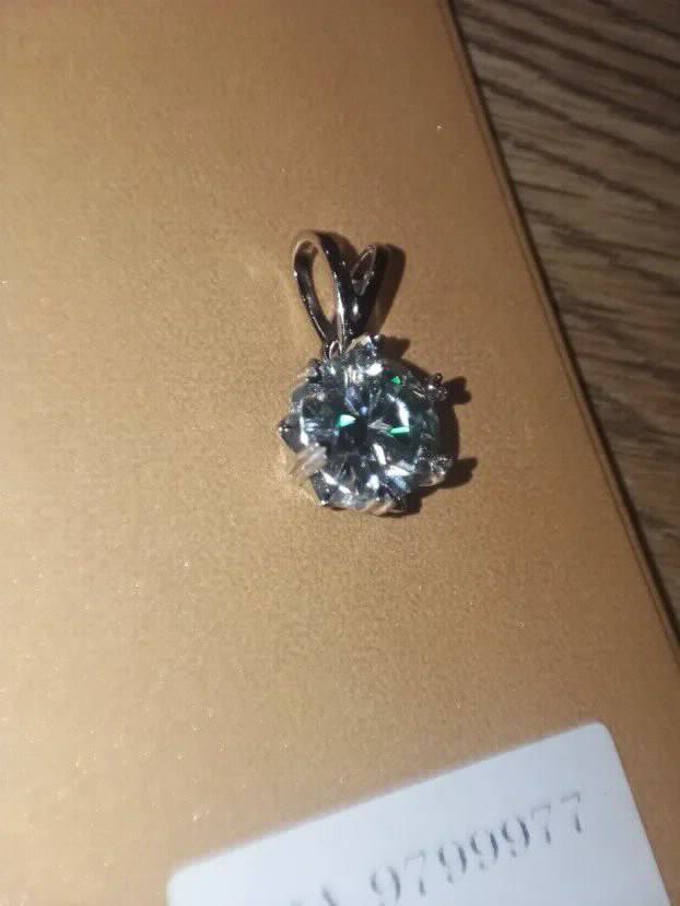 S925 Privezak sa Mojsanit Dijamantom od 3CT/9mm