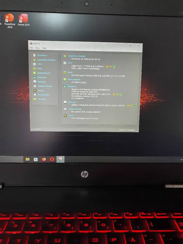 HP Omen Gaming Laptop - i7, 16GB RAM, GTX 1050