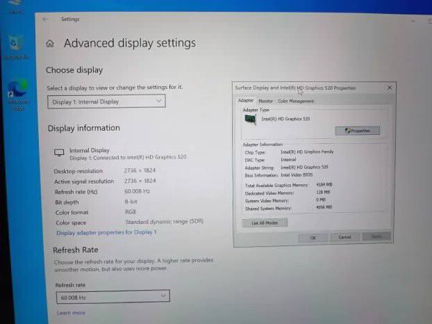 Microsoft Surface i5 6gen 8gb 256ssd HD 520