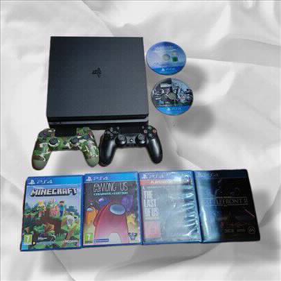 Polovni PlayStation 4 Slim 500GB – sa dva džojstika i 5 igara