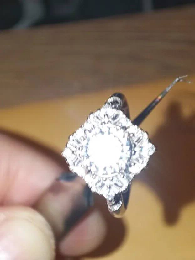 S925 Srebro/Platina - Prsten 1CT/6,5mm Mojsanit Dijamant