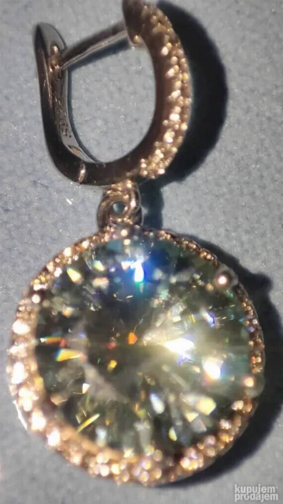 TOP S925 Mindjuse sa 2 Mojsanit Dijamanta od 11mm / 5CT