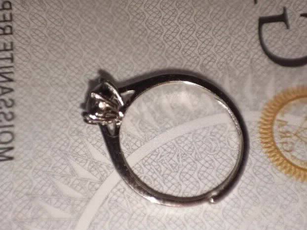 S925 Srebrni Prsten sa Crnim Mojsanit Dijamantom 1CT/6,5mm